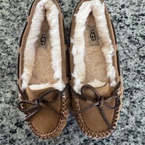 UGG Brown Suede Slippers with Rubber Sole